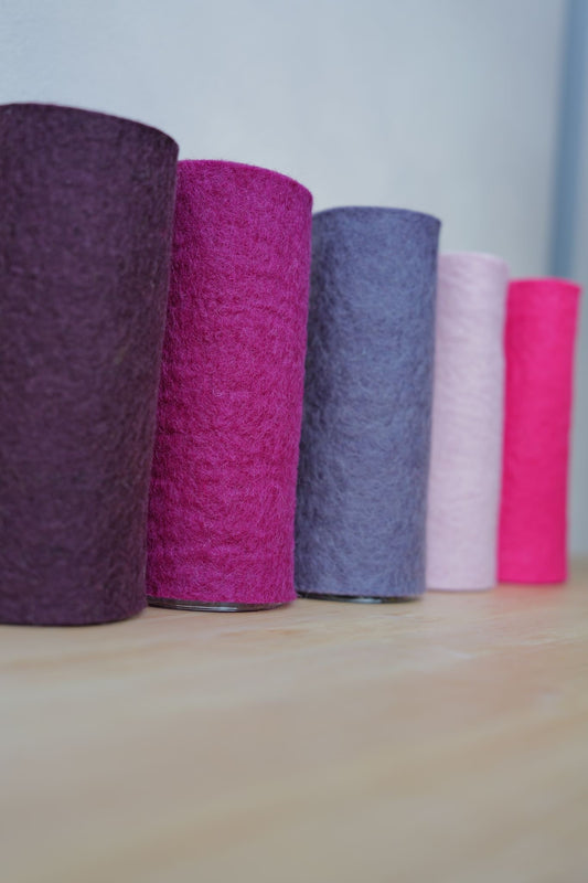 Beerentöne 5 Filzplatten 20 x 30 cm, ca. 3-4 mm, handgemacht