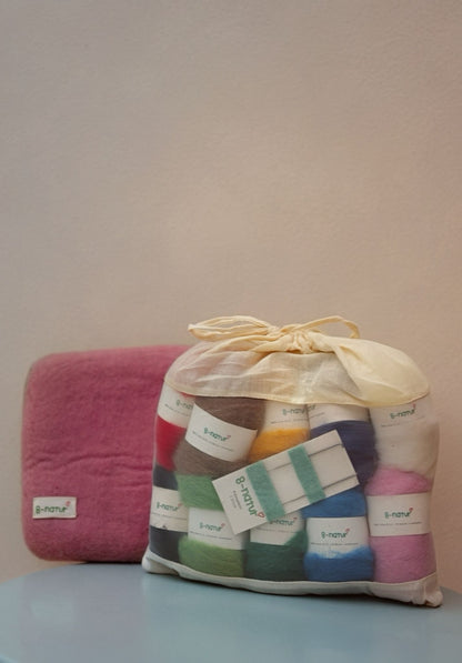 Filz Einsteiger-Set für Kinder – Filzwolle, Filznadeln & Filzkissen