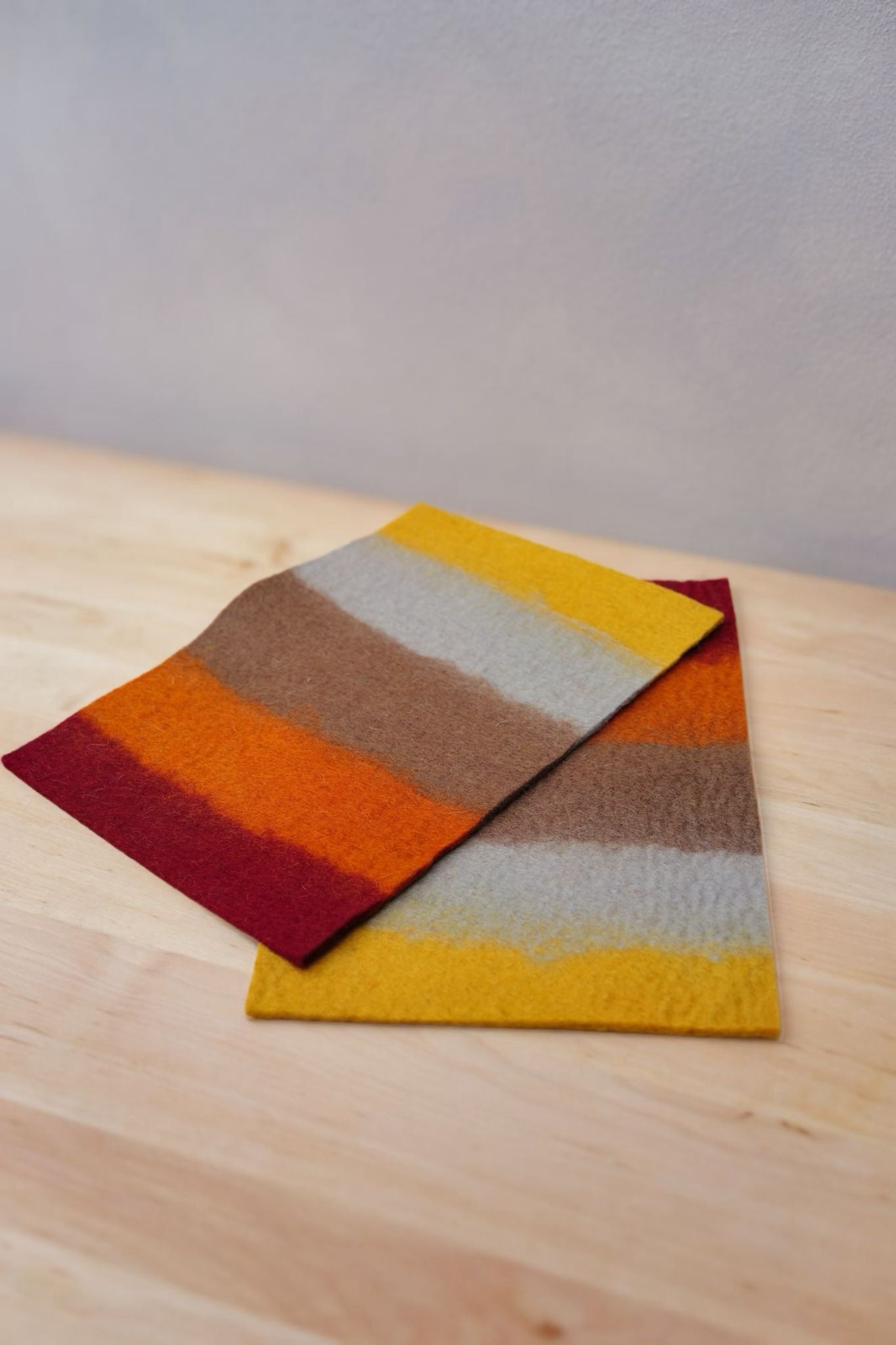 Herbst 2 Filzplatten 20 x 30 cm, ca.4mm, handgemacht