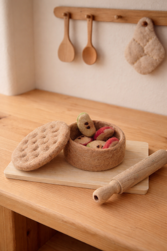 Handgefilzter Apfelkuchen aus Filz