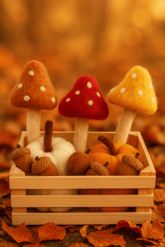 Waldzauber für den Herbst – Handgemachtes Filzset