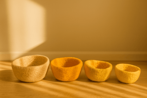 Filzschalen im 4er-Set – gelbe Ordnung mit Sinn und Schönheit