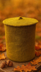 Schön aufgeräumt – natürlich & nachhaltig mit unserem Filzkorb mit Deckel Filzkorb grün