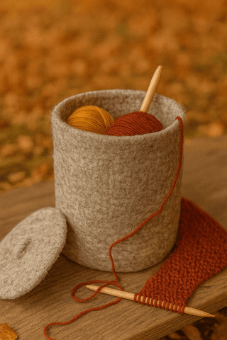 Schön aufgeräumt – natürlich & nachhaltig mit unserem Filzkorb mit Decke Filzkorb Grau