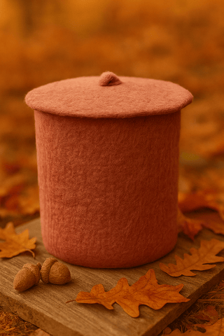 Schön aufgeräumt – natürlich & nachhaltig mit unserem Filzkorb mit Deckel | Filzkorb Lachs Rosa