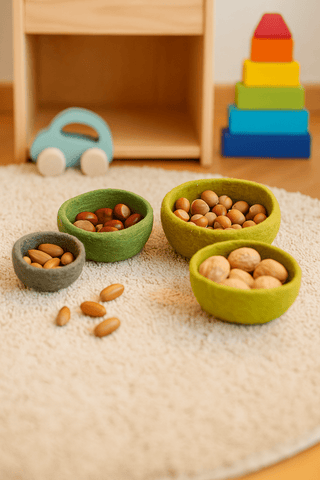 Filzschalen im 4er-Set – grüne Ordnung mit Sinn und Schönheit