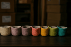 Schalen aus Filz in vielen Farben | Dekoschalen aus Wolle ca 12cm zweifarbig