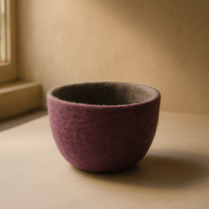 Schalen aus Filz in vielen Farben | Dekoschalen aus Wolle ca 12cm zweifarbig