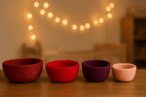 Filzschalen im 4er-Set – rote Ordnung mit Sinn und Schönheit
