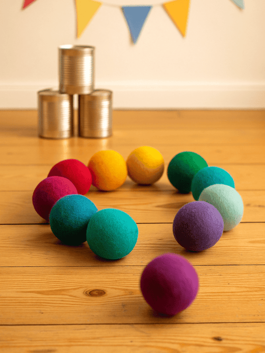 LIMITIERT: 12 große Filzkugeln – 8 cm – bunt, vielseitig & ideal für Kinderhände