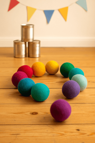 LIMITIERT: 12 große Filzkugeln – 8 cm – bunt, vielseitig & ideal für Kinderhände