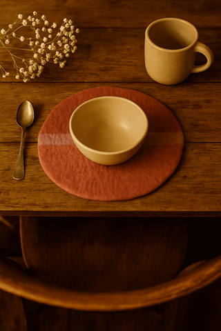 Runde Filzunterlage aus 100 % Wolle – Morgenglanz · 2 Größen