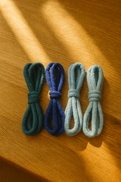Filzschnur-Set aus reiner Wolle – 4 Farbverläufe à 150 cm