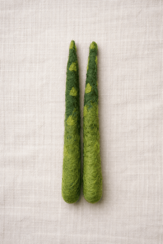 Spargel Spielzeug aus Filz im 2er-Set