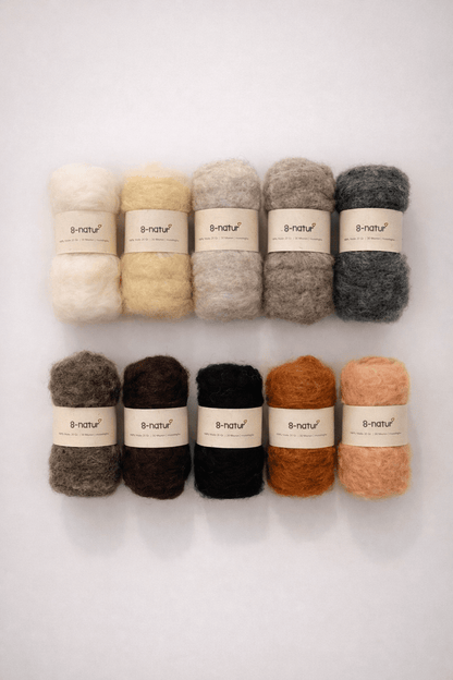 Bastelwolle Set Natur – 200 g Wolle zum Filzen & Basteln