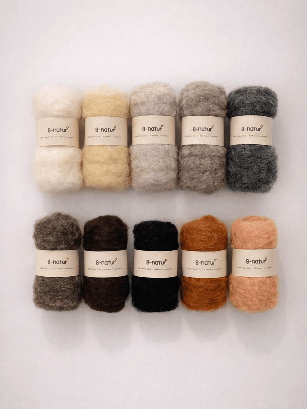 Bastelwolle Set Natur – 200 g Wolle zum Filzen & Basteln