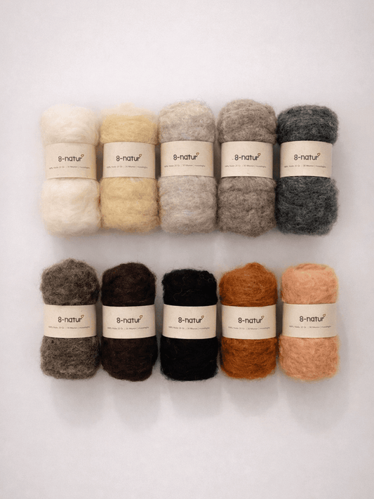 Bastelwolle Set Natur – 200 g Wolle zum Filzen & Basteln