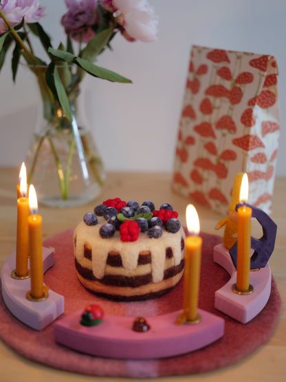 Großer Blaubeere Kuchen aus Filz