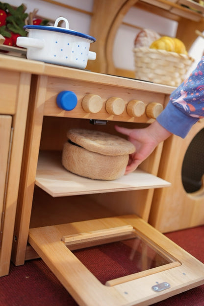 Pfirsichkuchen aus Filz für die Spielküche & Kaufladen