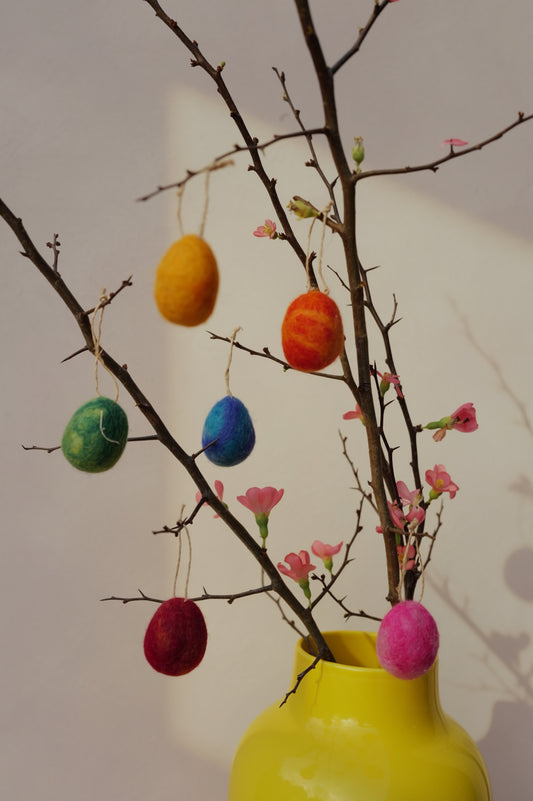 6 kleine Filzeier Bunt