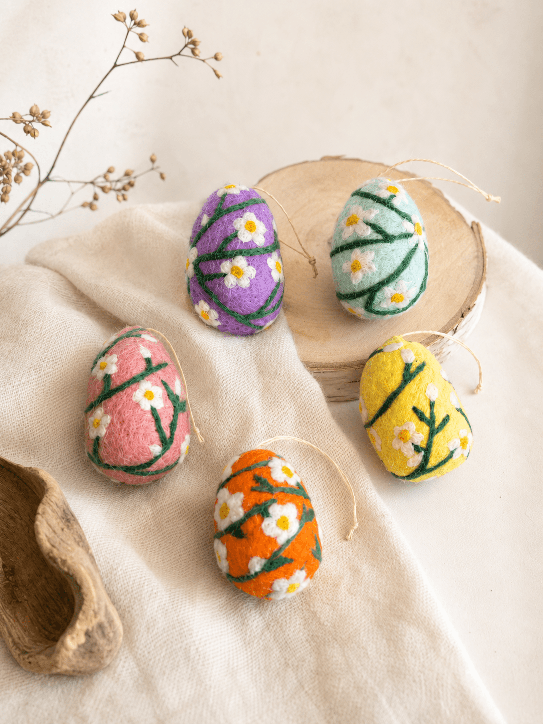 5 Filz Anhänger Frühlingszauber