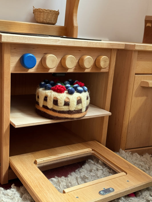 Großer Blaubeerkuchen aus Filz