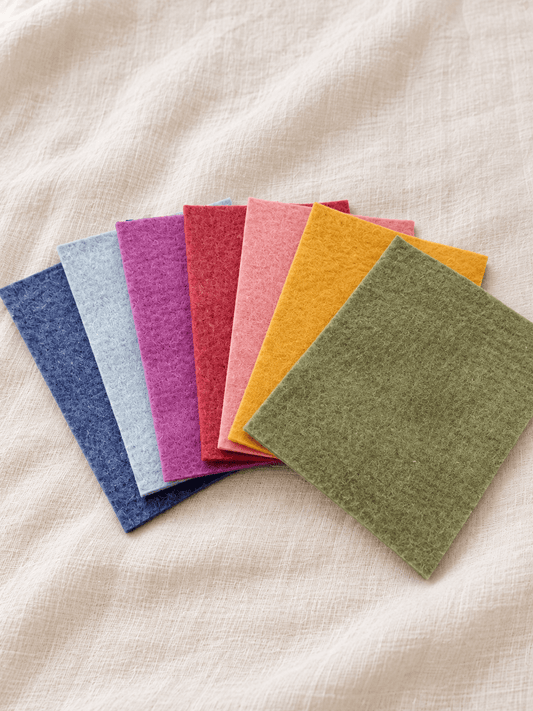 Kunterbunt meliertes Filzplatten-Set – 7 Farben