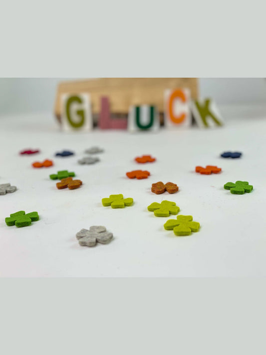 30x Glücksklee bunt gemischt