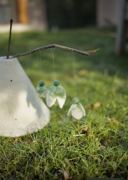 Filzvase für den Jahreszeitentisch Winterreise