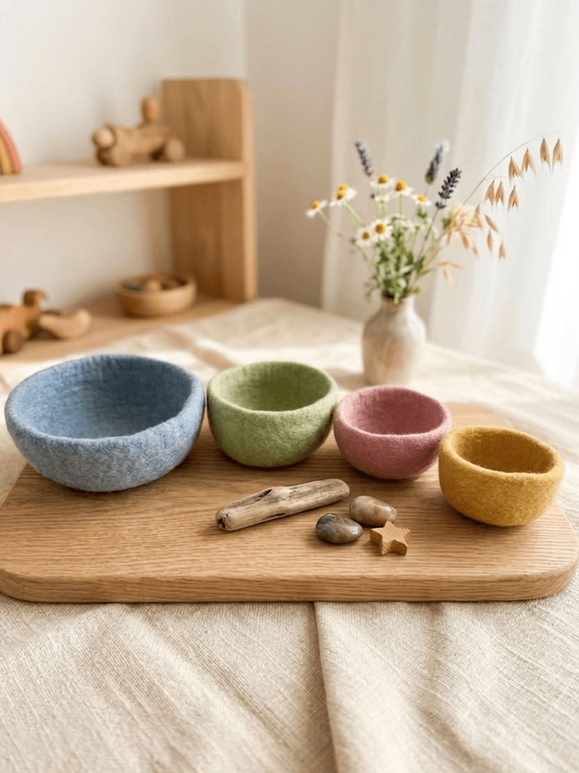 Filzschalen-Set Pastell 4