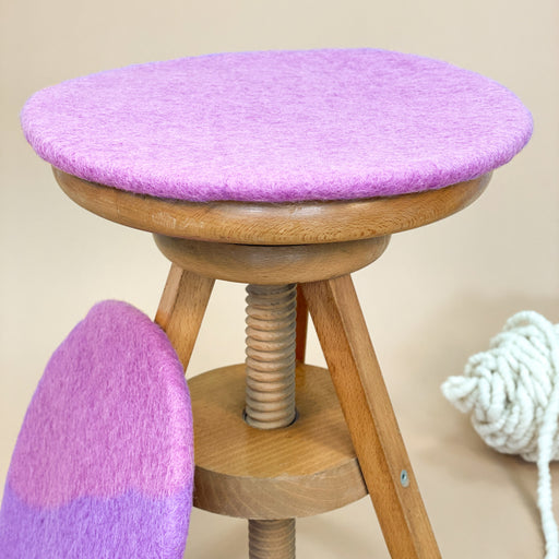 Sitzkissen Filz rund ca. 35 cm 100% Wolle als Stuhlkissen Farbe 34 Fli—  8-Natur
