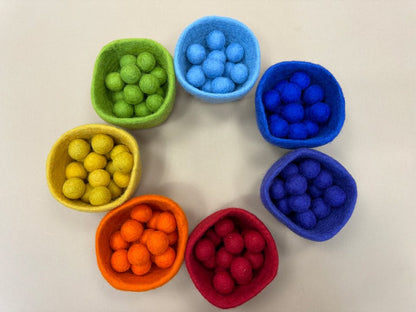 Montessori Filzschalen-Set – Spielerisch Farben & Feinmotorik entdecken