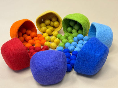 Montessori Filzschalen-Set – Spielerisch Farben & Feinmotorik entdecken