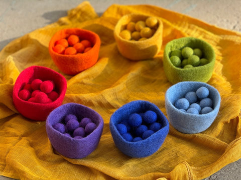 Montessori Filzschalen-Set – Spielerisch Farben & Feinmotorik entdecken