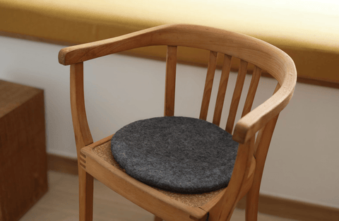Sitzkissen Filz rund ca.35 cm 100% Wolle als Stuhlkissen Farbe 44 anthrazit