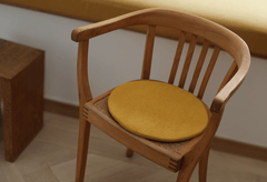 Sitzkissen Filz rund ca.35 cm 100% Wolle als Stuhlkissen Farbe 6 goldelb