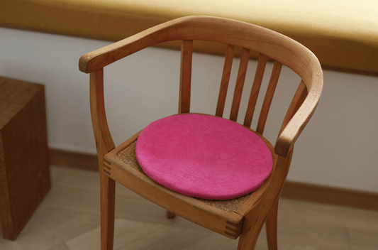 Sitzkissen Filz rund ca.35 cm 100% Wolle als Stuhlkissen Farbe 22 rosa pink