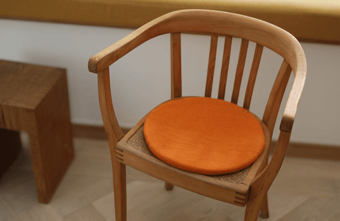 Sitzkissen Filz rund ca.35 cm 100% Wolle als Stuhlkissen Farbe 60 knall orange