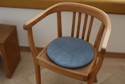 Sitzkissen Filz rund ca.35 cm 100% Wolle als Stuhlkissen Farbe 18 hellblau