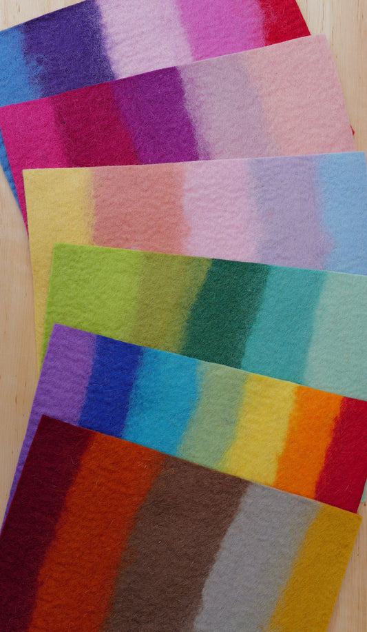 6 Filzplatten 20 x 30 cm, ca.4mm, handgemacht alles Farben