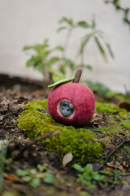 Apfelmäuschen aus Filz