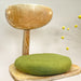 Rundes Stuhlkissen Grün aus 100% reinem Merinofilz dick Ca. 35 cm Durchmesser für Designerstühle, Bänke und Stühle - 8-Natur