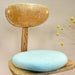Rundes Stuhlkissen hellblau aus 100% reinem Merinofilz dick Ca. 35 cm Durchmesser für Designerstühle, Bänke und Stühle - 8-Natur