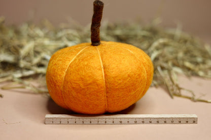 Besonders Großer Herbstzauber - Entdecke unsere handgefilzten XXL-Kürbisse! - 8-Natur