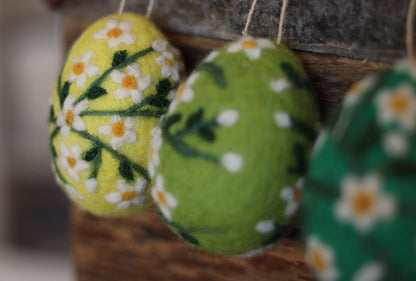 Filzei giftgrün mit Blumen - 8-Natur