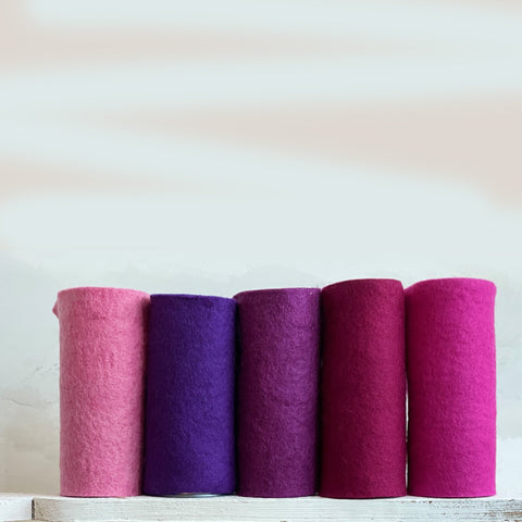 Beerentöne 5 Filzplatten 20 x 30 cm, ca. 3-4 mm, handgemacht