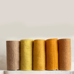 Gelbtöne 5 Filzplatten 20 x 30 cm, ca. 3-4mm, handgemacht