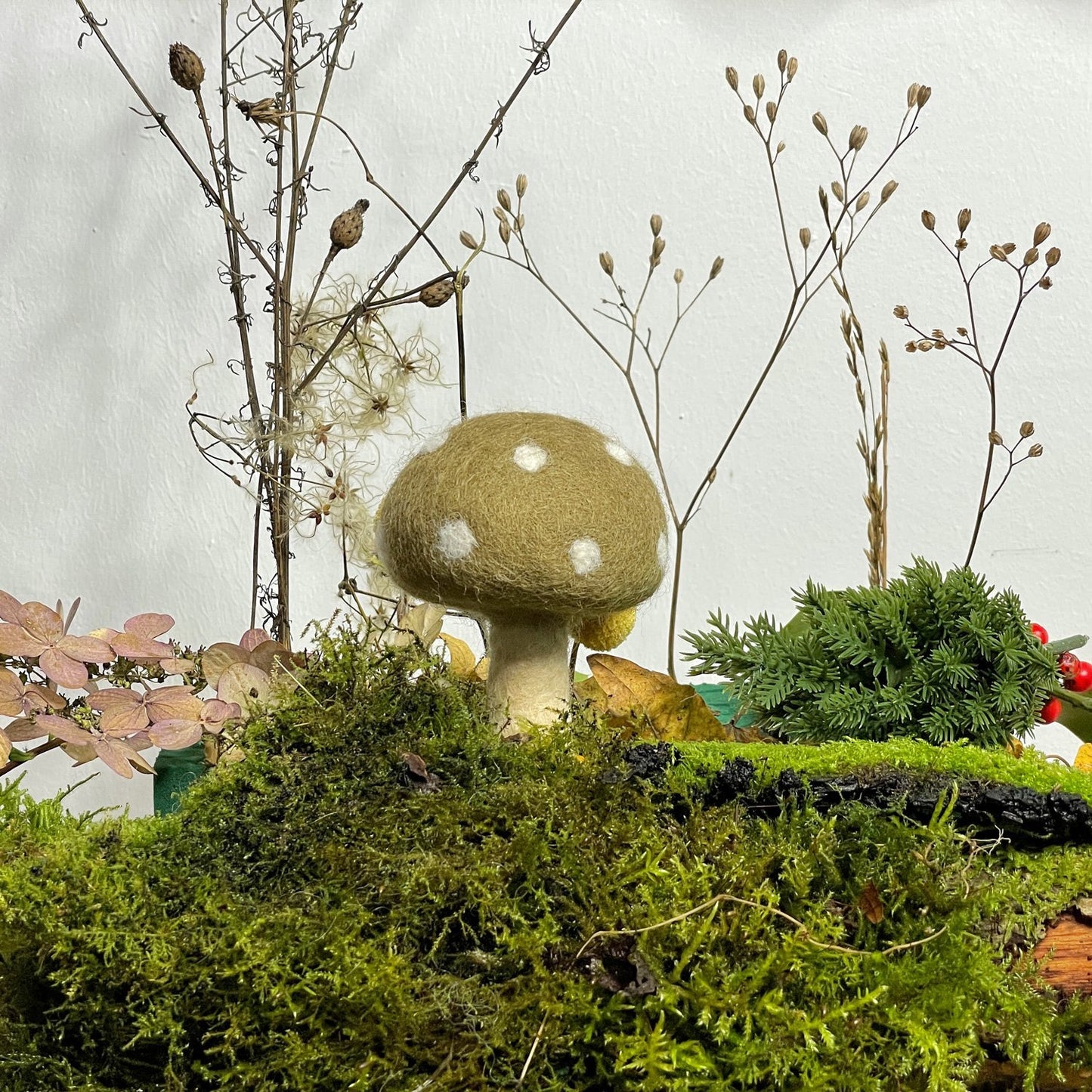 Pilz Herbst kaufladen zubehör holz Filz lebensmittel zubehör spielküche holz kinderküche zubehör kaufladen kinder