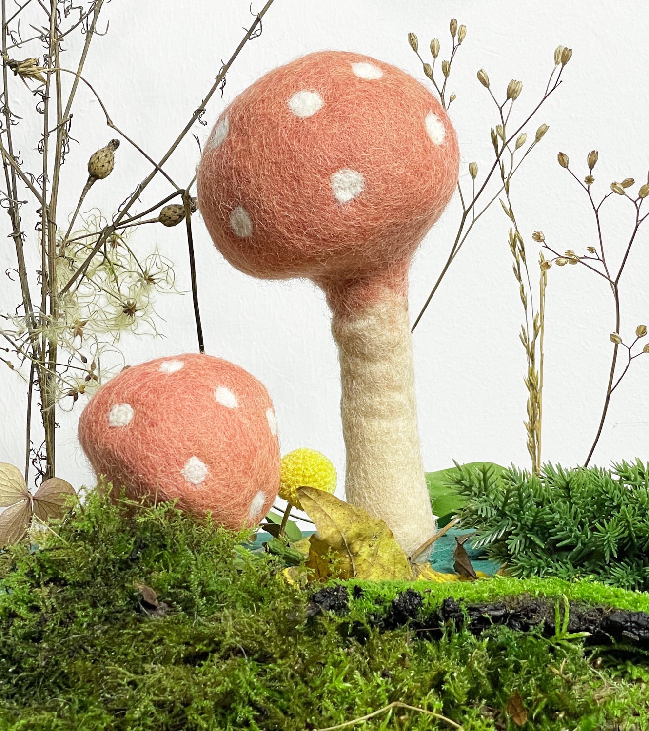 Riesen Fliegenpilze gepunktet 3er-Set - 8-Natur
