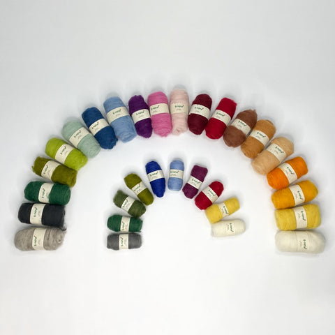 Großes Filzpaket: 1kg Filzwolle in 20 Farben (muselingfrei)